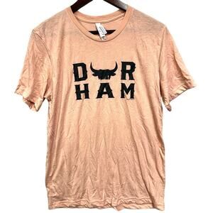 Durham North Carolina Tee Womens M Soft T-Shirt Peach Pink Lightweight Bull City